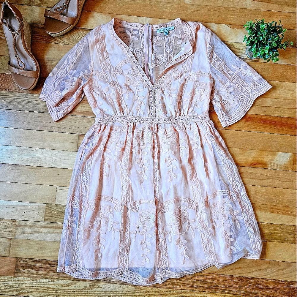 Haute Monde Lace Peach Dress